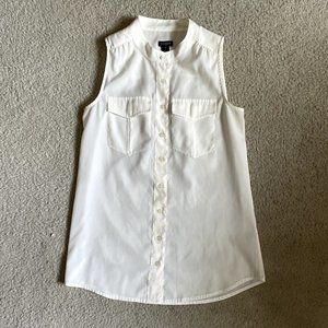 J. CREW / White Sleeveless Blouse